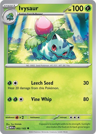 Ivysaur - 002 (Scarlet and Violet: 151) Near Mint - Nick Nack's Full Frontal Attack