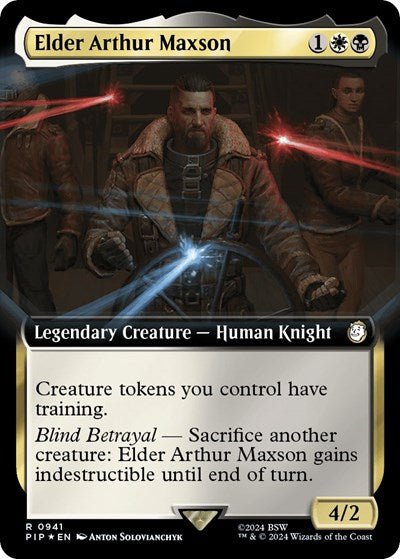 Elder Arthur Maxson (Extended Art) (Surge Foil) (Universes Beyond: Fallout) Near Mint Foil - Nick Nack's Full Frontal Attack