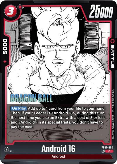 Android 16 (Manga Booster 02) Near Mint Holofoil - Nick Nack's Full Frontal Attack