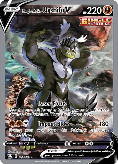 Single Strike Urshifu V (Alternate Full Art) (SWSH05: Battle Styles) Near Mint Holofoil