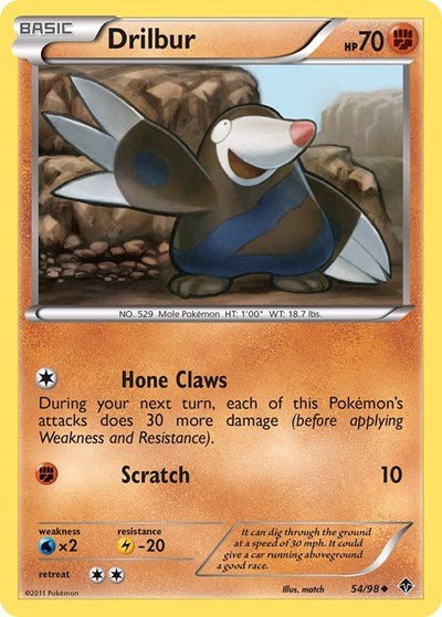 Drilbur (54) (Emerging Powers) Near Mint Reverse Holofoil - Nick Nack's Full Frontal Attack