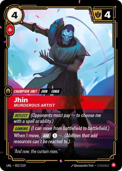 Jhin Murderous Artist (Unleashed) Near Mint Foil