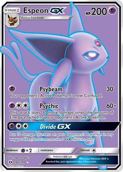 Espeon GX (Full Art) (SM Base Set) Near Mint Holofoil