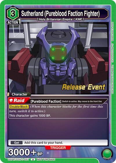 Sutherland (Pureblood Faction Fighter) (Code Geass: Lelouch of the Rebellion Release Event Cards) Near Mint