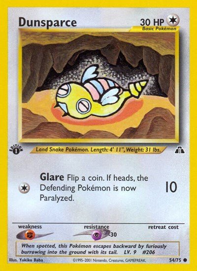 Dunsparce (Neo Discovery) Light Play 1st Edition - Nick Nack's Full Frontal Attack