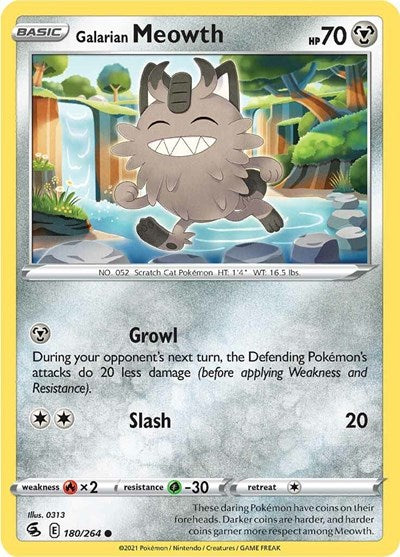 Galarian Meowth (SWSH08: Fusion Strike) Near Mint