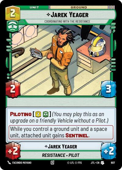Jarek Yeager Coordinating With The Resistance (Foil) (Jump to Lightspeed) Near Mint Foil - Nick Nack's Full Frontal Attack