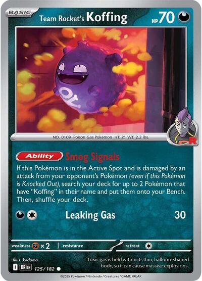 Team Rocket's Koffing (SV10: Destined Rivals) Near Mint Reverse Holofoil