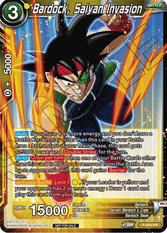 Bardock, Saiyan Invasion (Zenkai Series Tournament Pack Vol.4) (P-509) [Tournament Promotion Cards]