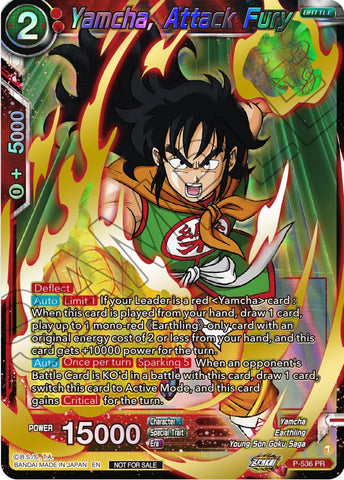 Yamcha, Attack Fury (Championship Selection Pack 2023 Vol.2) (Gold-Stamped Shatterfoil) (P-536) [Tournament Promotion Cards]