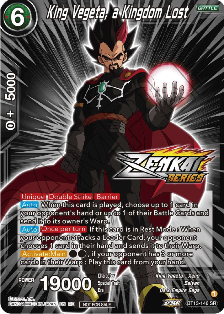 King Vegeta, a Kingdom Lost (Event Pack 12) (BT13-146) [Tournament Promotion Cards]