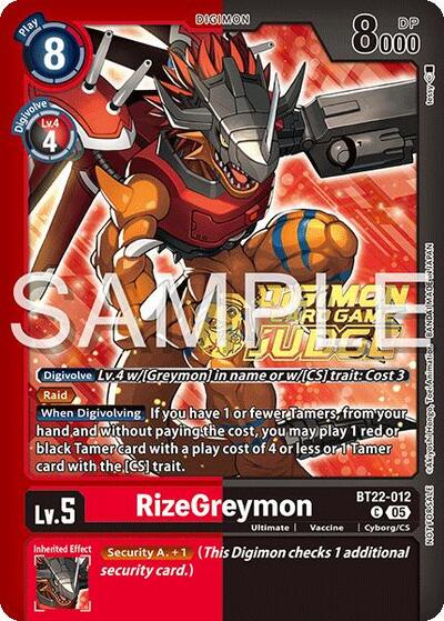 RizeGreymon (Judge Pack 2025 Wave 2) (Cyber Eden) Near Mint - Nick Nack's Full Frontal Attack