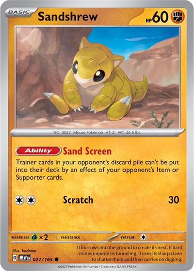Sandshrew (Scarlet and Violet: 151) Near Mint