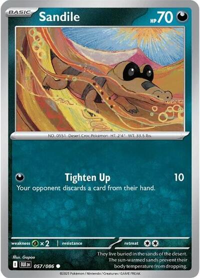 Sandile (SV: Black Bolt) Near Mint Reverse Holofoil - Nick Nack's Full Frontal Attack