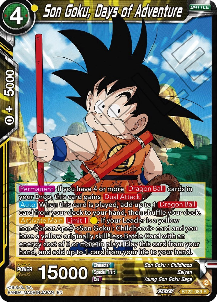 Son Goku, Days of Adventure (BT22-089) [Critical Blow]