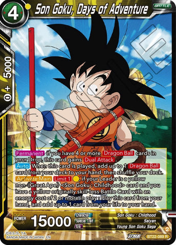 Son Goku, Days of Adventure (BT22-089) [Critical Blow]