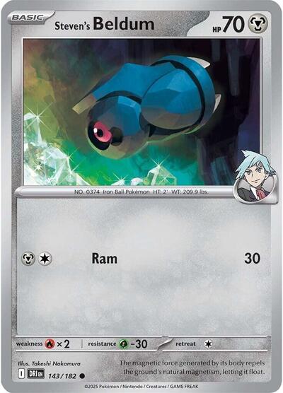 Steven's Beldum (SV10: Destined Rivals) Near Mint Reverse Holofoil - Nick Nack's Full Frontal Attack