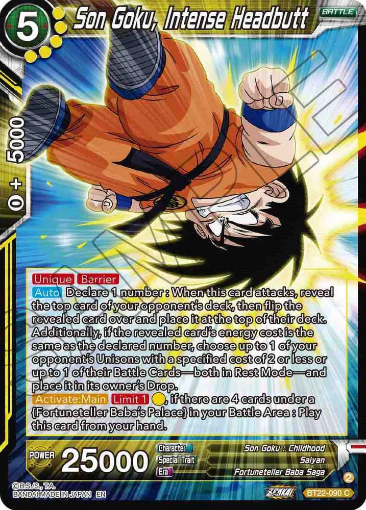Son Goku, Intense Headbutt (BT22-090) [Critical Blow]