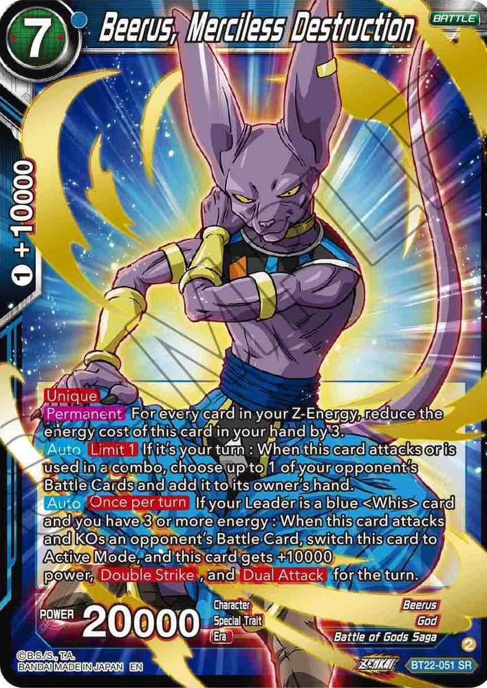 Beerus, Merciless Destruction (BT22-051) [Critical Blow]