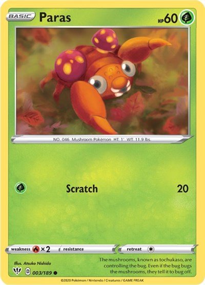 Paras (SWSH03: Darkness Ablaze) Near Mint - Nick Nack's Full Frontal Attack