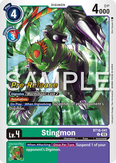 Stingmon (Beginning Observer Pre-Release Cards) Near Mint Foil