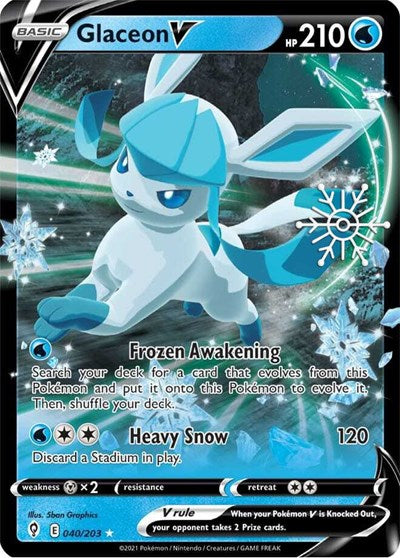 Glaceon V - 040/203 (Holiday Calendar) (Miscellaneous Cards & Products) Near Mint Holofoil