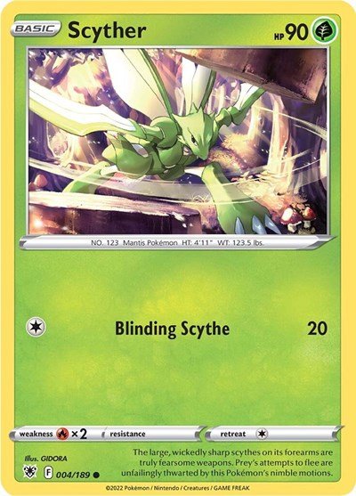 Scyther (004) (SWSH10: Astral Radiance) Near Mint - Nick Nack's Full Frontal Attack