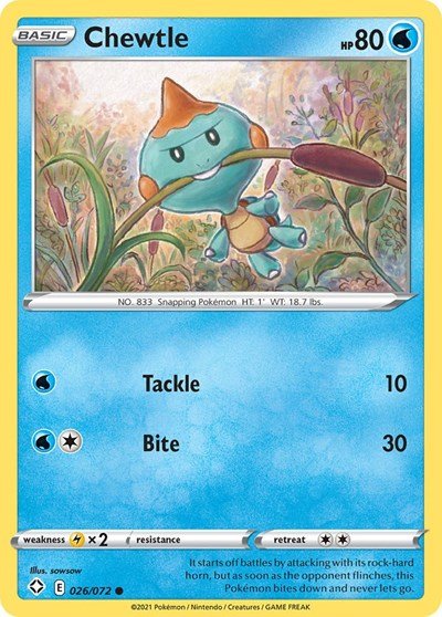 Chewtle (Shining Fates) Near Mint - Nick Nack's Full Frontal Attack