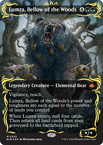 Lumra, Bellow of the Woods (Borderless) (Raised Foil) [Bloomburrow]