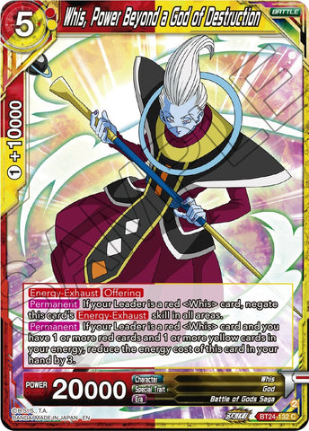 Whis, Power Beyond a God of Destruction (BT24-132) [Beyond Generations]