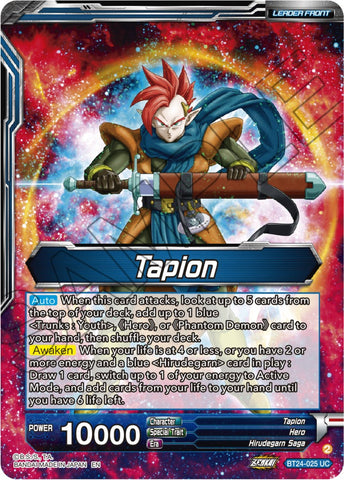 Tapion // Tapion, Hero Revived in the Present (BT24-025) [Beyond Generations]