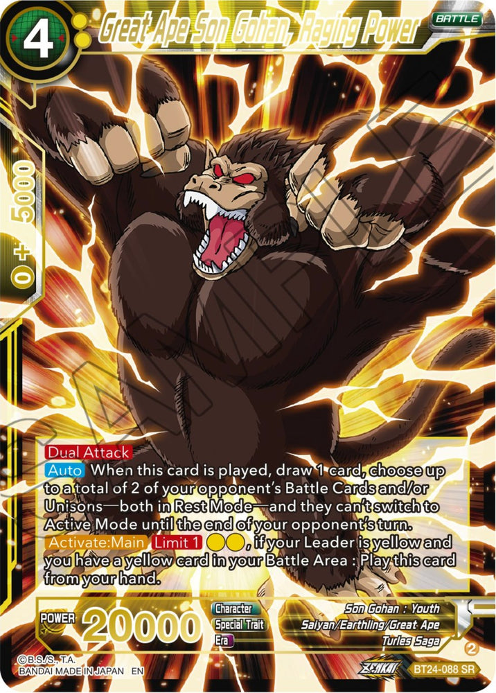Great Ape Son Gohan, Raging Power (BT24-088) [Beyond Generations]