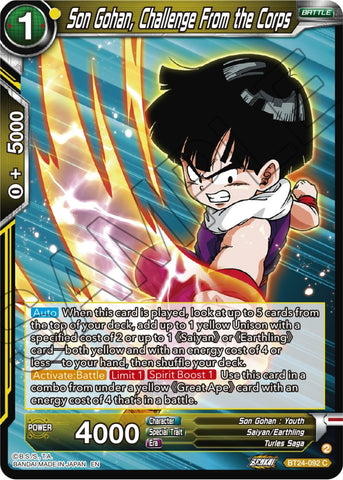 Son Gohan, Challenge From the Corps (BT24-092) [Beyond Generations]