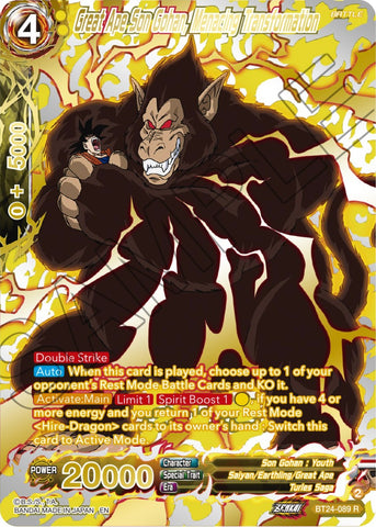 Great Ape Son Gohan, Menacing Transformation (Collector Booster) (BT24-089) [Beyond Generations]