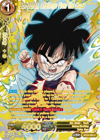 Son Gohan, Challenge From the Corps (Collector Booster) (BT24-092) [Beyond Generations]