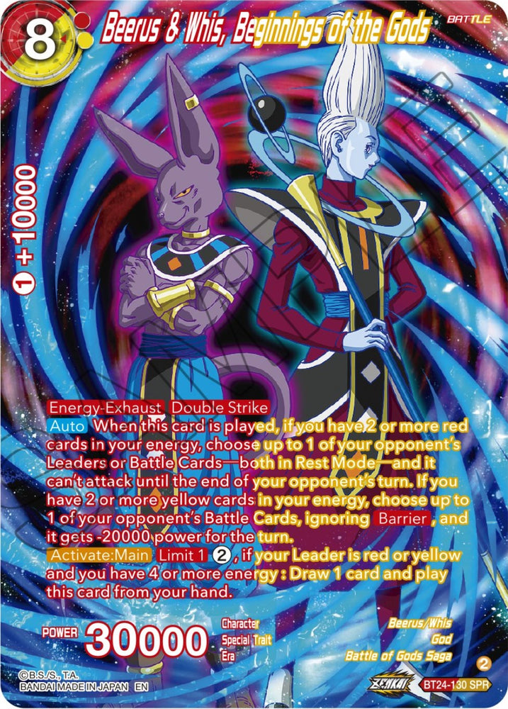 Beerus & Whis, Beginnings of the Gods (SPR) (BT24-130) [Beyond Generations]