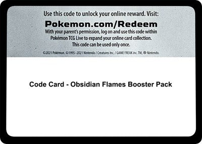 Code Card - Obsidian Flames Booster Pack (Scarlet and  Violet: Obsidian Flames) Near Mint