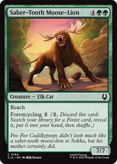 Saber - Tooth Moose - Lion (Avatar: The Last Airbender) Near Mint - Nick Nack's Full Frontal Attack