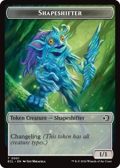 Shapeshifter / Merfolk Double - Sided Token (Lorwyn Eclipsed) Near Mint - Nick Nack's Full Frontal Attack
