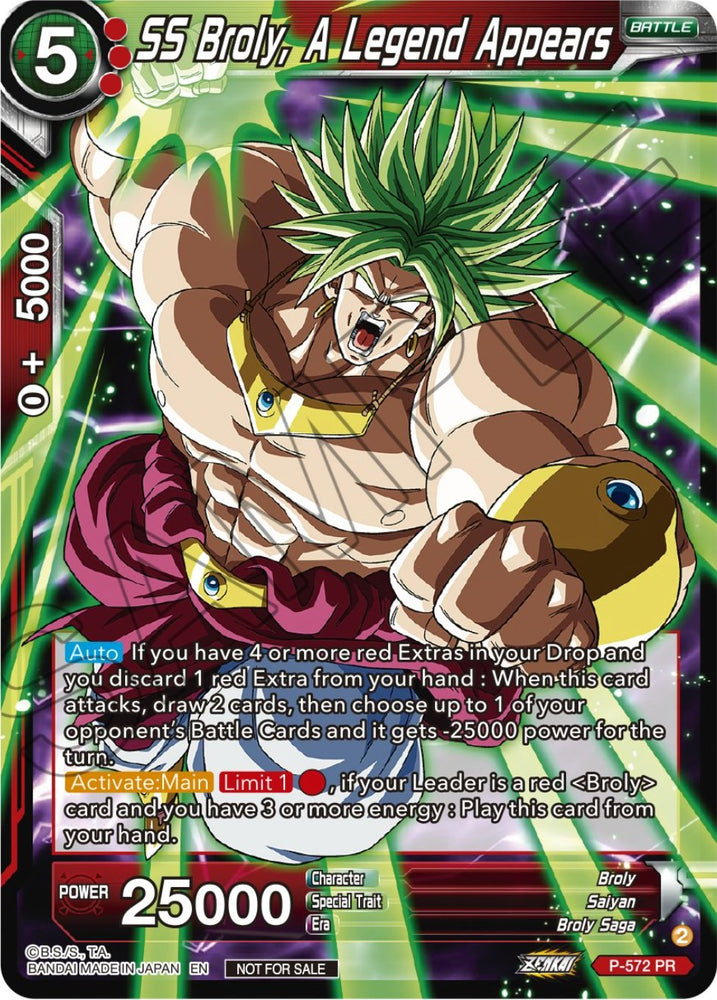 SS Broly, A Legend Appears (Zenkai Series Tournament Pack Vol.7) (P-572) [Tournament Promotion Cards]