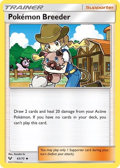 Pokemon Breeder (Shining Legends) Near Mint - Nick Nack's Full Frontal Attack