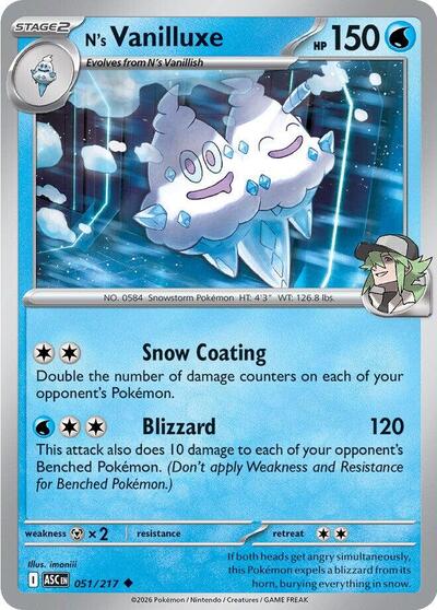 N's Vanilluxe (ME: Ascended Heroes) Near Mint - Nick Nack's Full Frontal Attack
