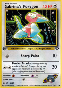 Sabrina's Porygon (Gym Challenge) Light Play 1st Edition