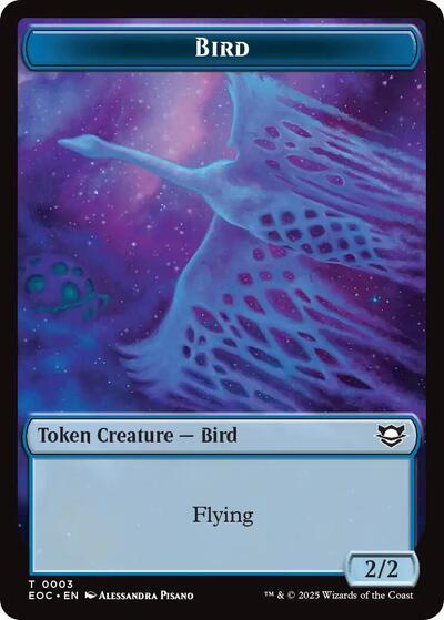 Bird / Golem (0012) Double - Sided Token (Commander: Edge of Eternities) Near Mint - Nick Nack's Full Frontal Attack
