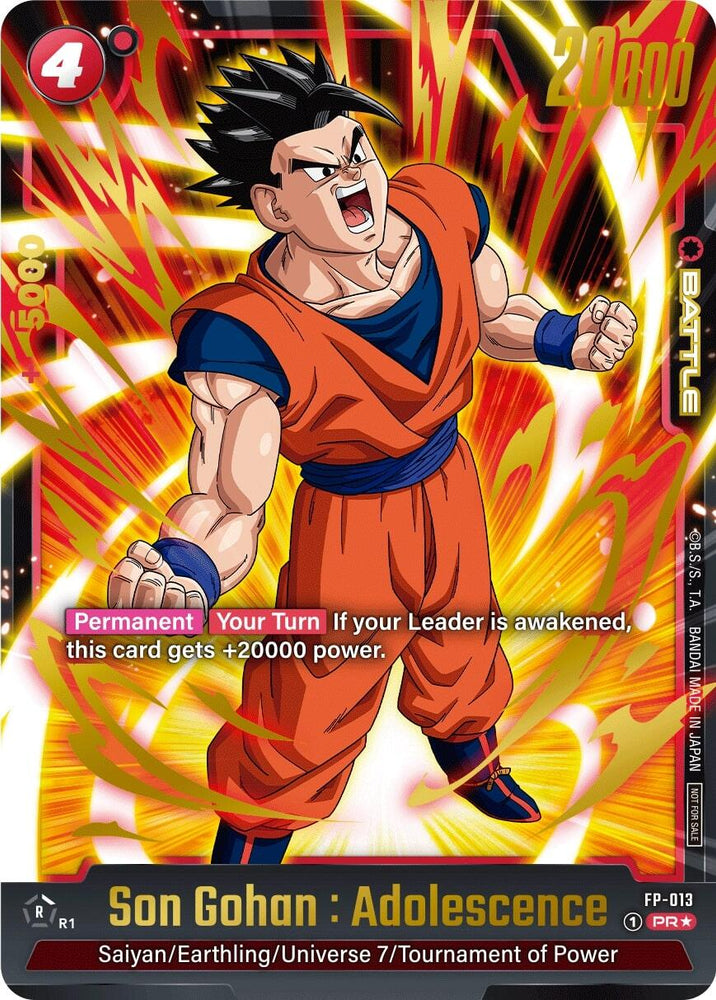 Son Gohan : Adolescence (FP-013) (Gold) [Fusion World Promotion Cards]
