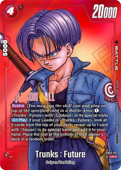 Trunks : Future SB02-011 (Limited Pack MANGA Version 02) (Tournament and Championship Promos) Near Mint Holofoil