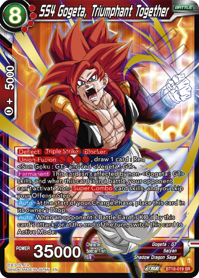 SS4 Gogeta, triomphant ensemble (BT18-019) [Dawn of the Z-Legends] 