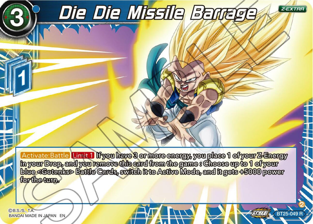Die Die Missile Barrage (BT25-049) [Legend of the Dragon Balls]