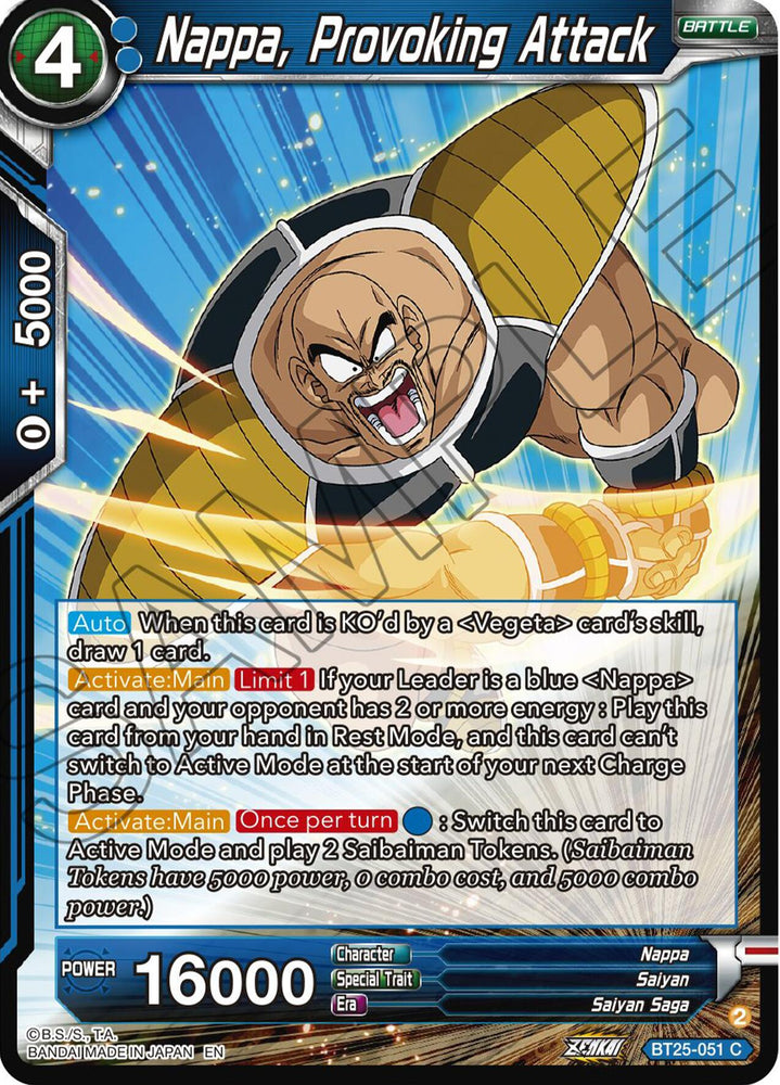 Nappa, Provoking Attack (BT25-051) [Legend of the Dragon Balls]