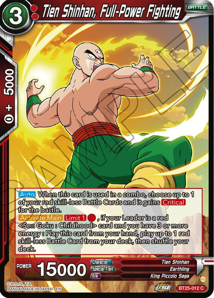 Tien Shinhan, Full-Power Fighting (BT25-012) [Legend of the Dragon Balls]